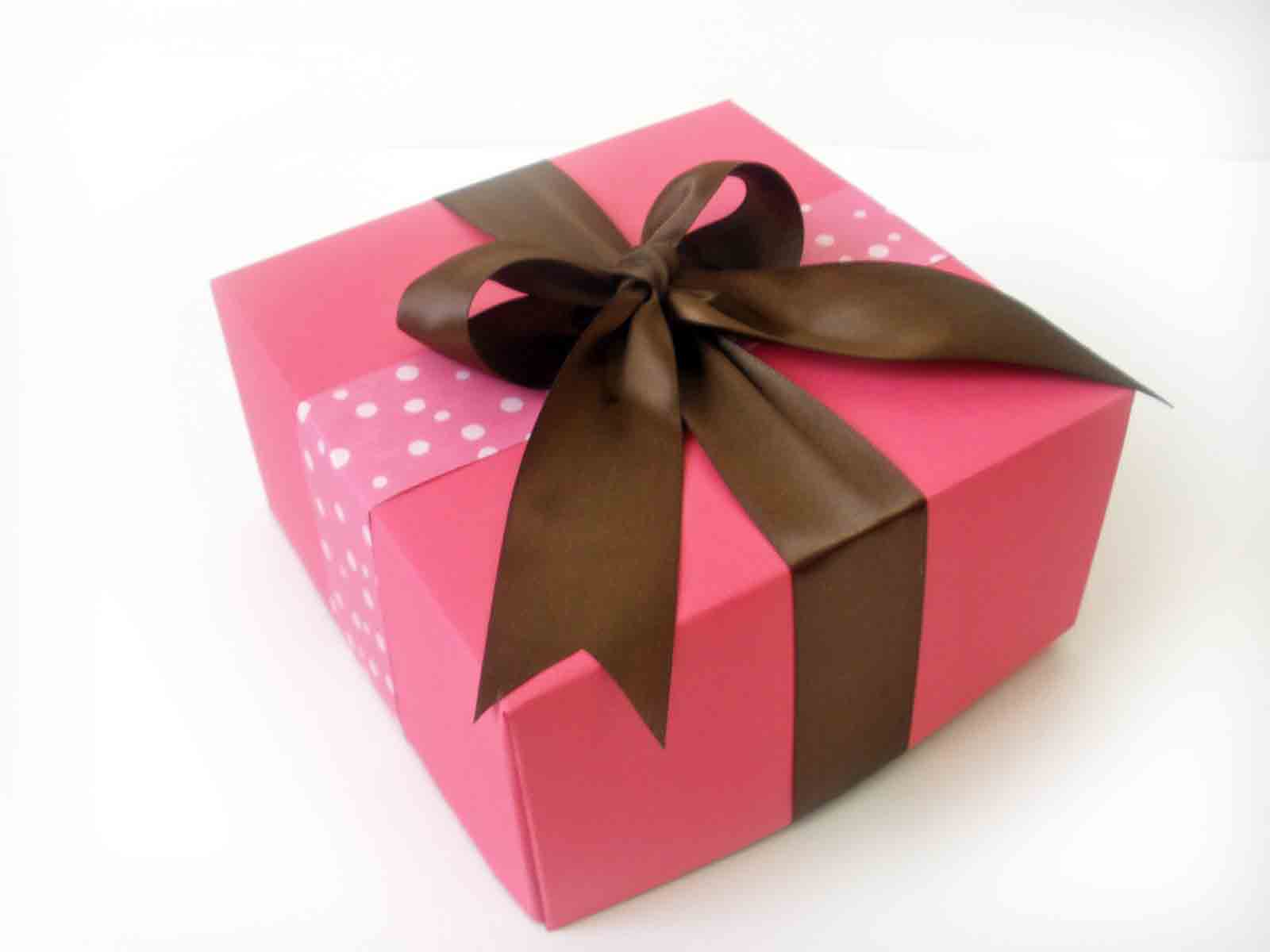 pink and brown gift